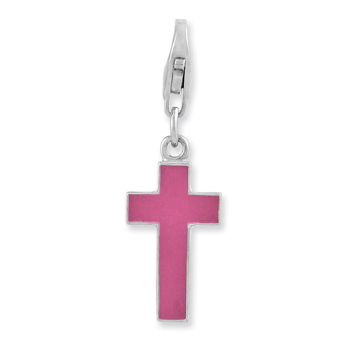 Enameled Cross Charm Sterling Silver Rhodium Plated QCC942 by Amore La Vita, MPN: QCC942, 886774236…