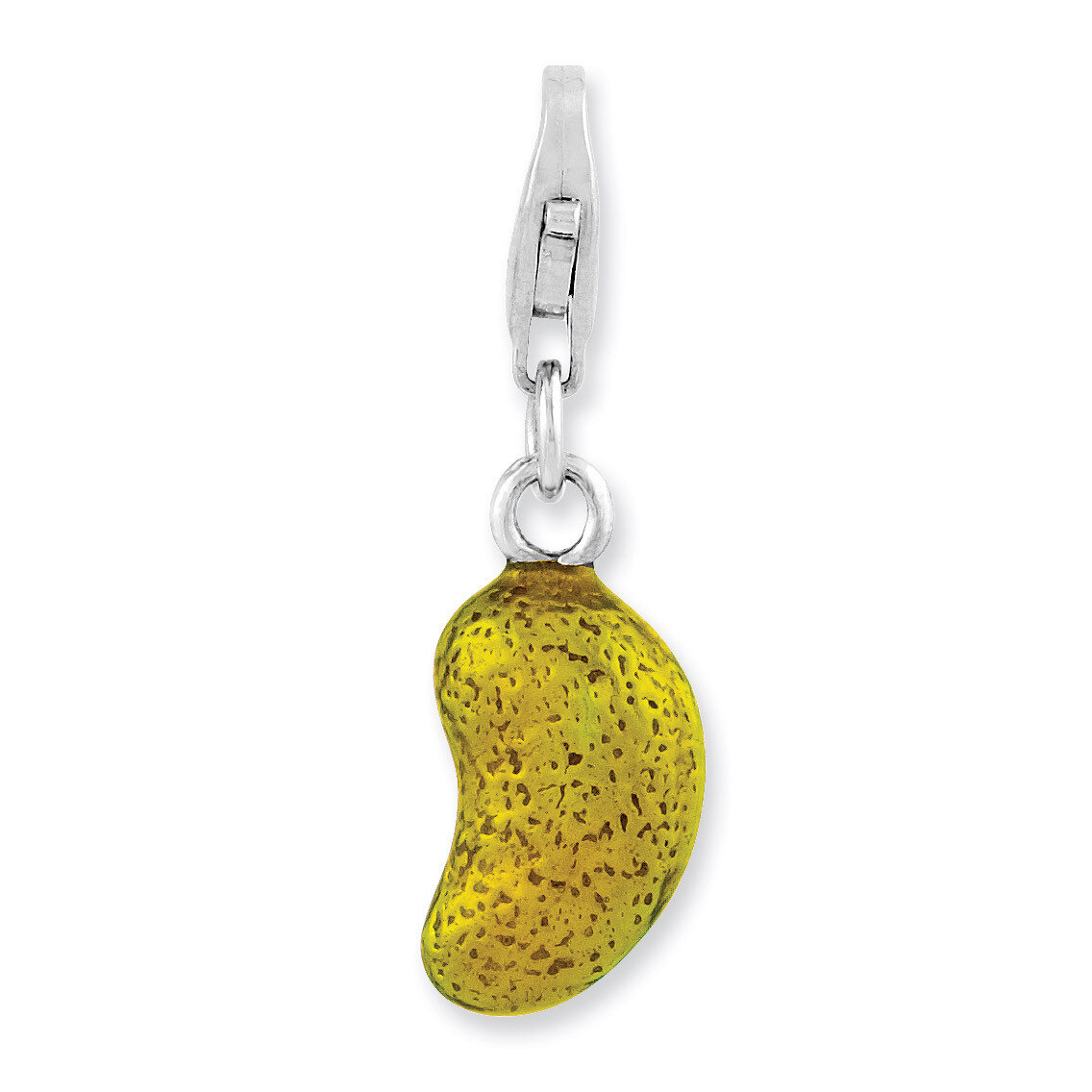 3-D Enameled Yellow Bean Charm Sterling Silver Rhodium Plated QCC969 by Amore La Vita, MPN: QCC969,…