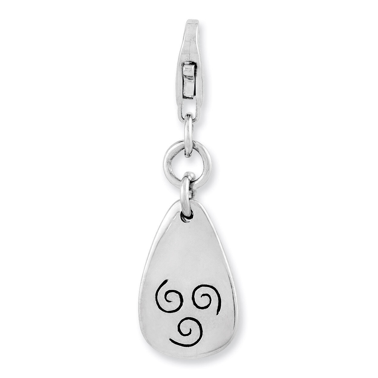 Air Symbol Charm Sterling Silver Rhodium Plated QCC987 by Amore La Vita, MPN: QCC987, 886774236933