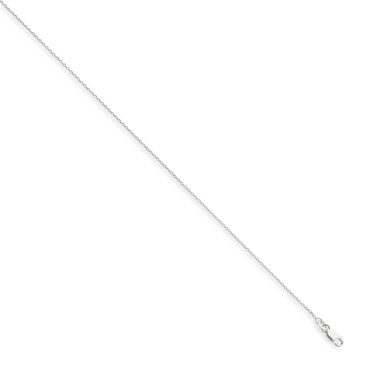 1.25mm with 2 Inch Extensyion Cable Chain Sterling Silver Rhodium Plated QCL035RH-18