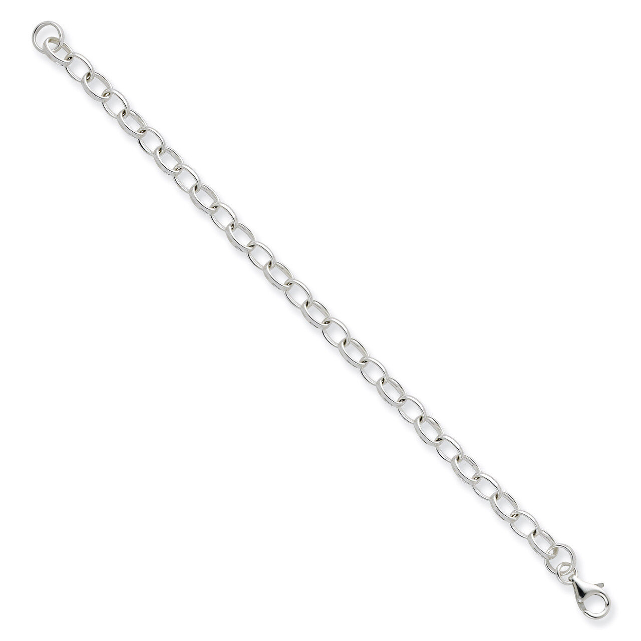 7.5 Inch Charm Bracelet Sterling Silver Rhodium Plated QG2238R-7.5
