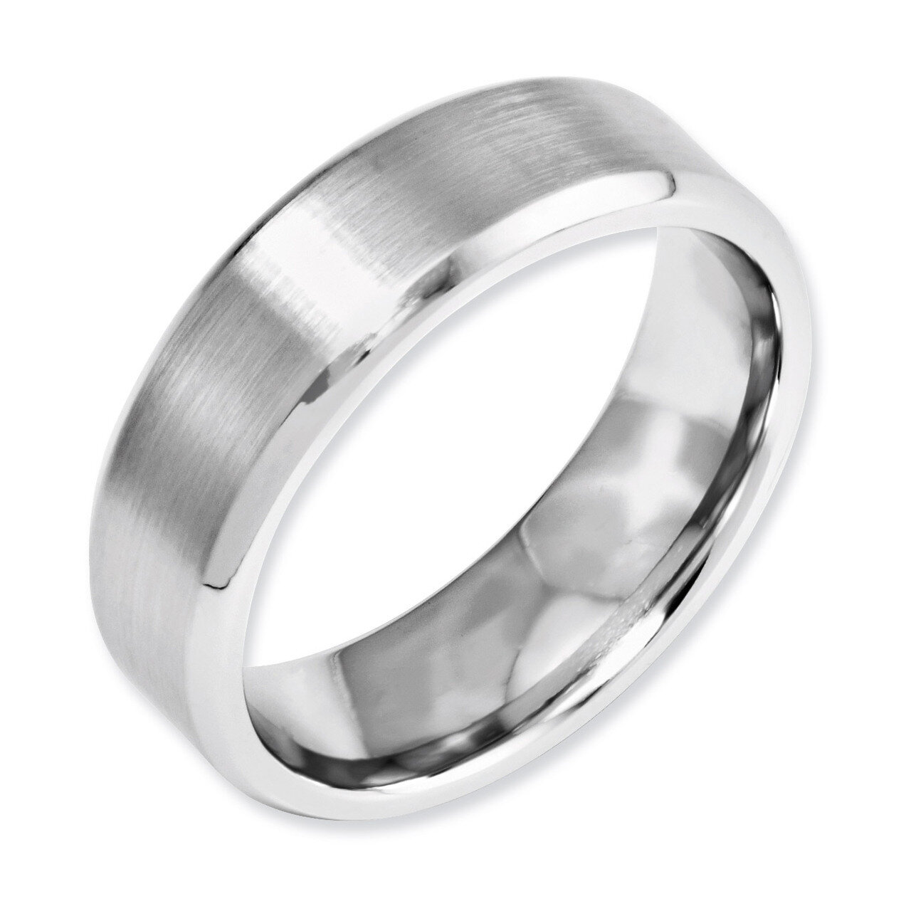 Beveled Edge Satin and Polished 7mm Band - Cobalt CC11 by Chisel, MPN: CC11, 886774025049
