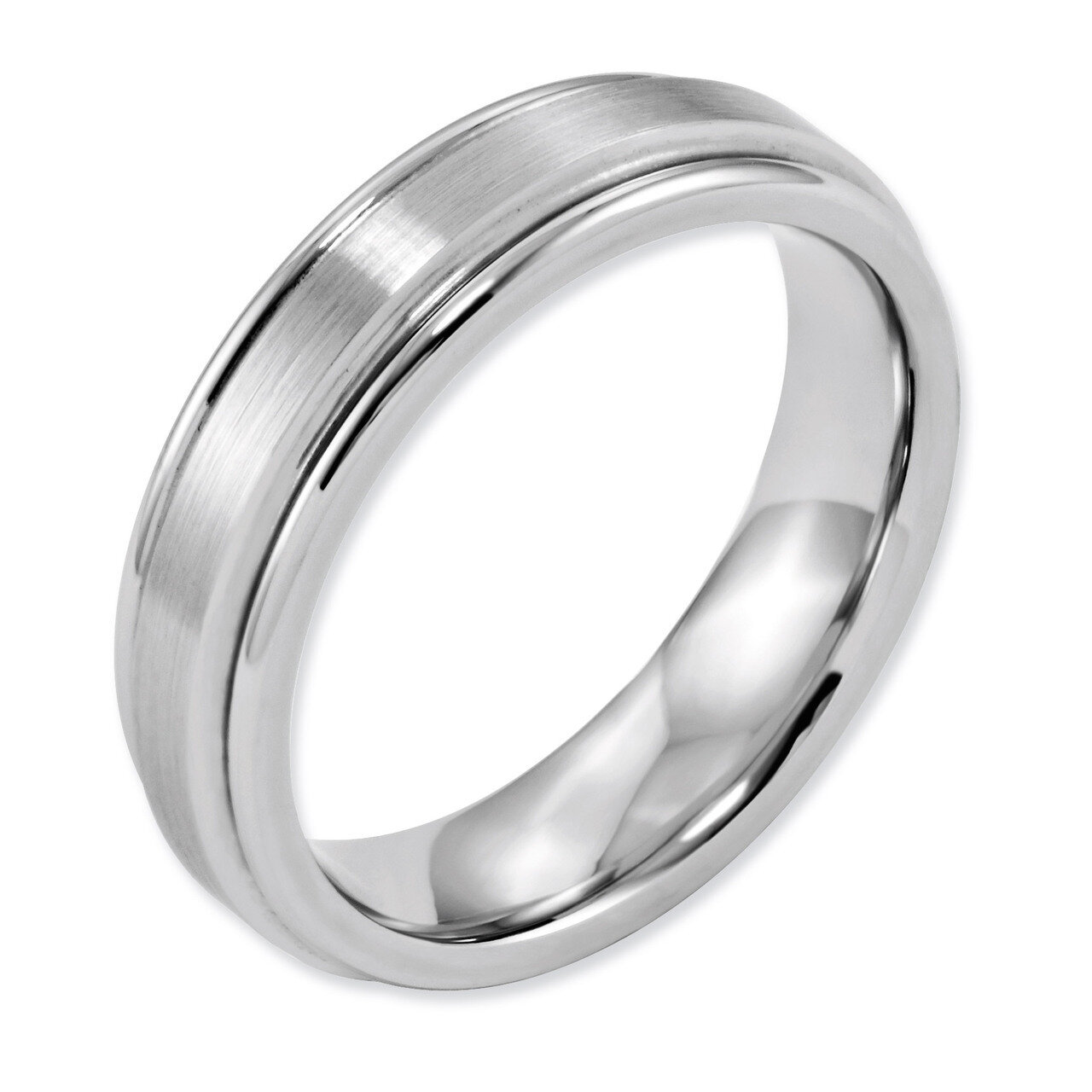Satin and Polished Ridged Edge 6mm Band - Cobalt CC34 by Chisel, MPN: CC34, 886774028033