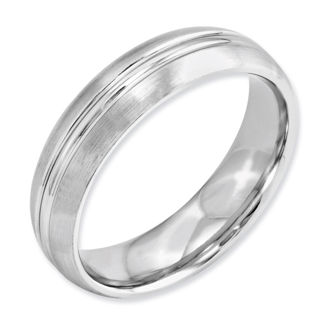 Satin and Polished Grooved 6mm Band - Cobalt CC39 by Chisel, MPN: CC39, 886774028675