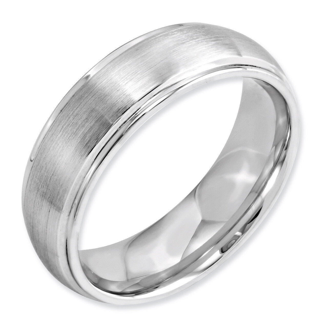 Satin and Polished 7mm Ridged Edge Band - Cobalt CC40 by Chisel, MPN: CC40, 886774028804