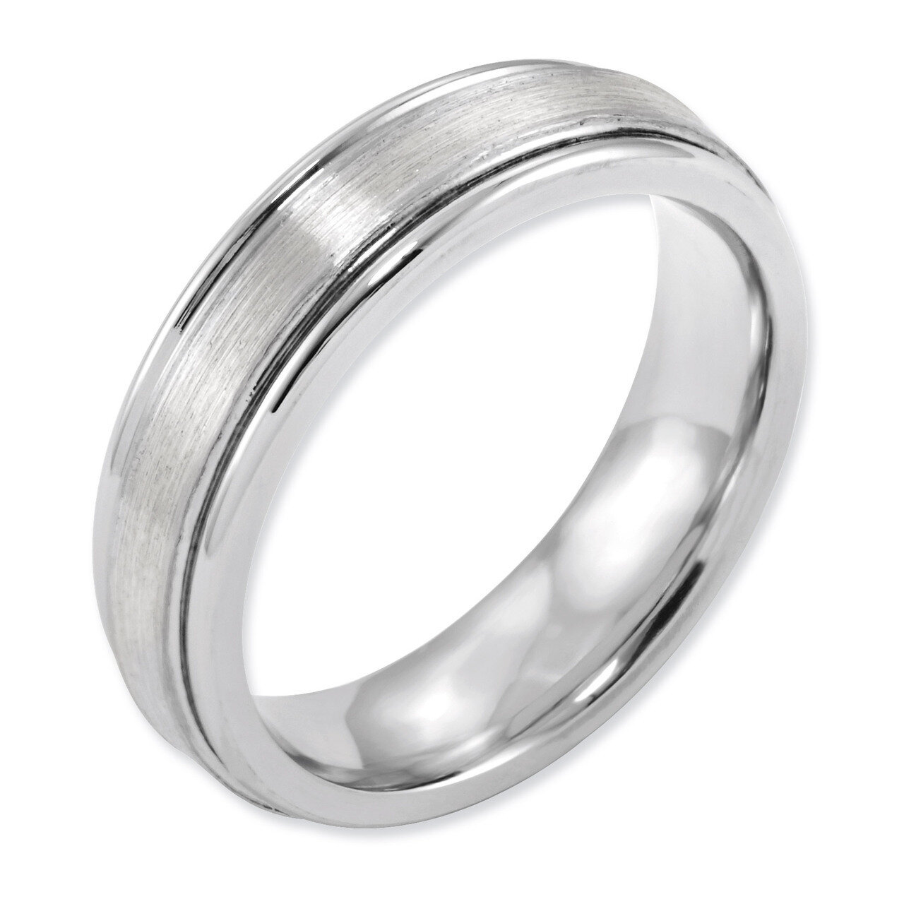 Sterling Silver Inlay Satin and Polished 6mm Band - Cobalt CC46 by Chisel, MPN: CC46, 886774029627