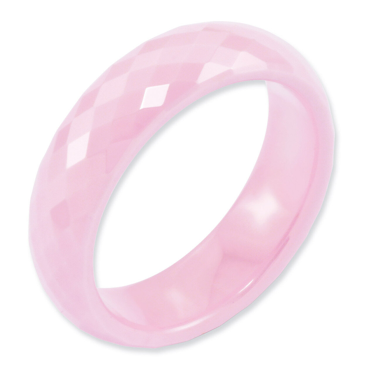 Pink Faceted 6mm Polished Band - Ceramic CER17