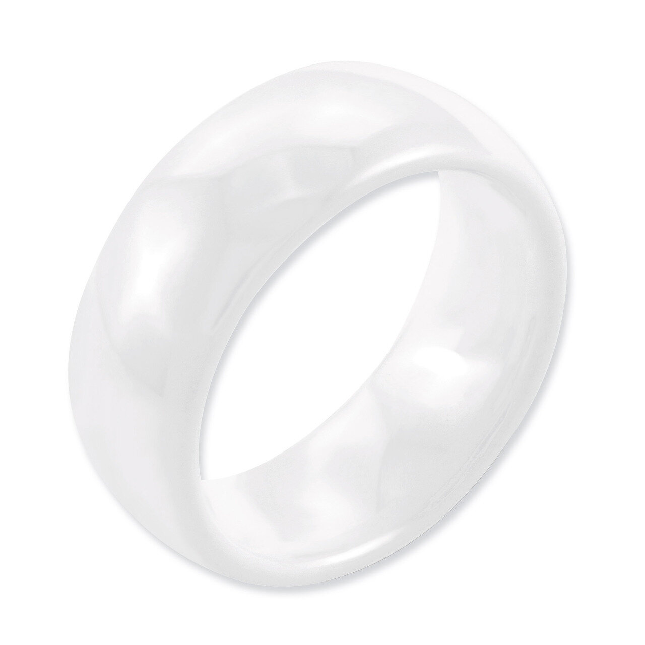 White 8mm Polished Band - Ceramic CER2 by Chisel, MPN: CER2, 883957222844