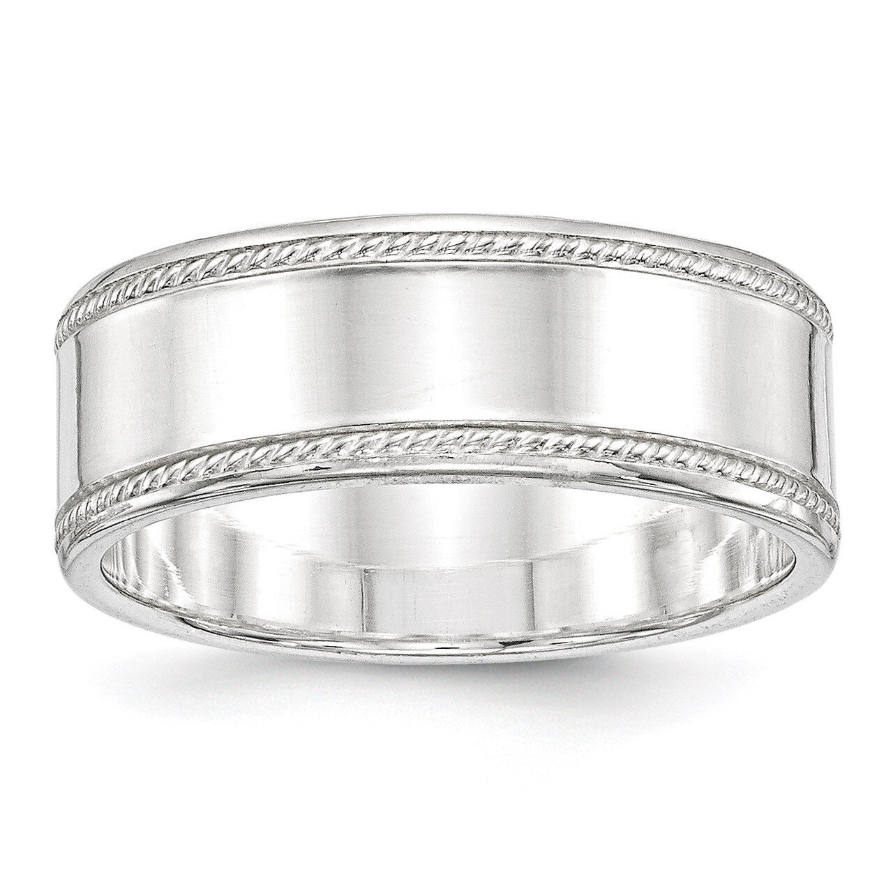 8mm Designed Edge Band - Sterling Silver QDEB080 by Chisel, MPN: QDEB080, 883957921242