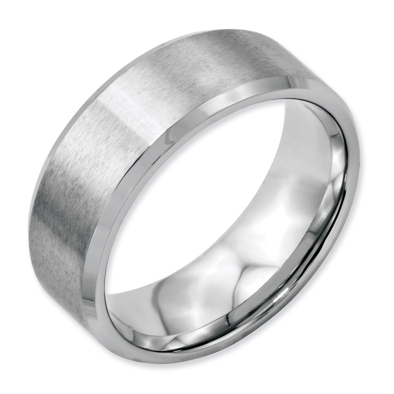 Flat Beveled Edge 8mm Brushed and Polished Band - Stainless Steel SR11 by Chisel, MPN: SR11, 883957…