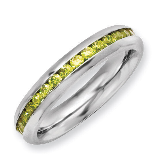 4mm November Yellow Synthetic Diamond Ring - Stainless Steel SR137 by Chisel, MPN: SR137, 886774191…