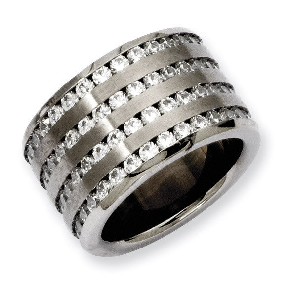 Multirow 13mm Synthetic Diamond Ring - Stainless Steel SR142