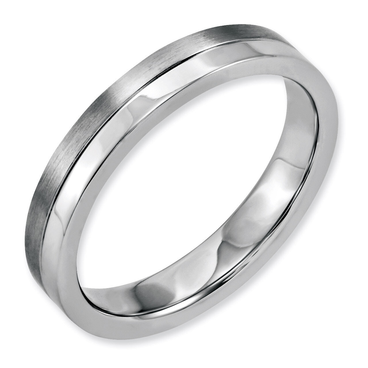 4mm Brushed & Polished Band - Stainless Steel SR144