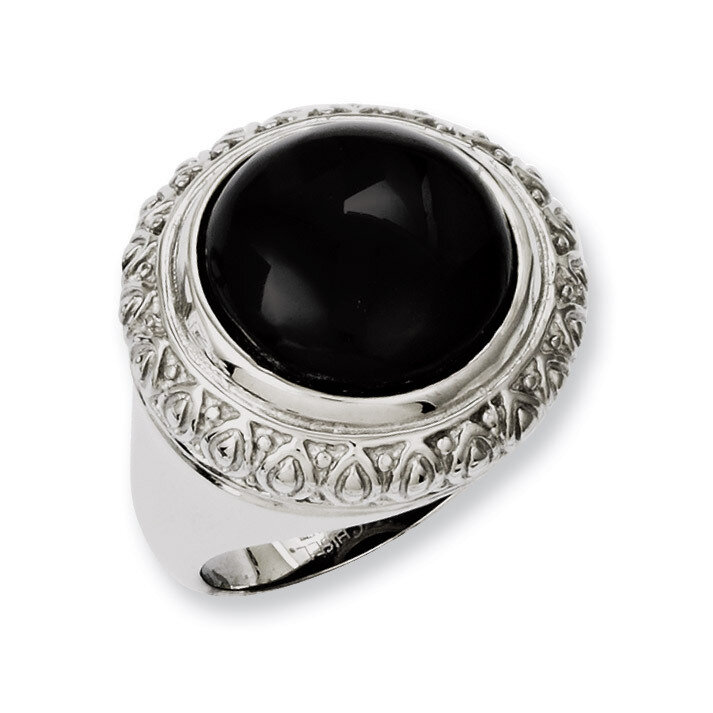 Black Glass with Textured Edge Ring - Stainless Steel SR234 by Chisel, MPN: SR234, 886774238098