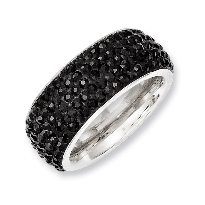 Black Crystal 9mm Eternity Ring - Stainless Steel SR242 by Chisel, MPN: SR242, 886774240138