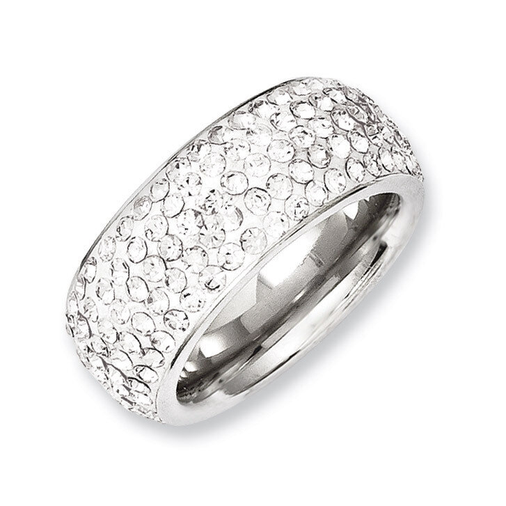 Crystal 9mm Eternity Ring - Stainless Steel SR243 by Chisel, MPN: SR243, 191101430206