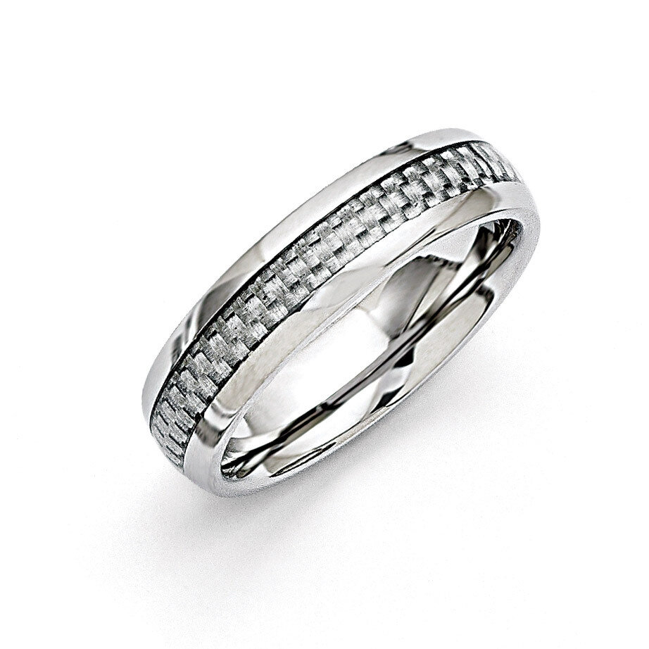 Grey Carbon Fiber 6mm Polished Band - Stainless Steel SR257 by Chisel, MPN: SR257, 886774263755