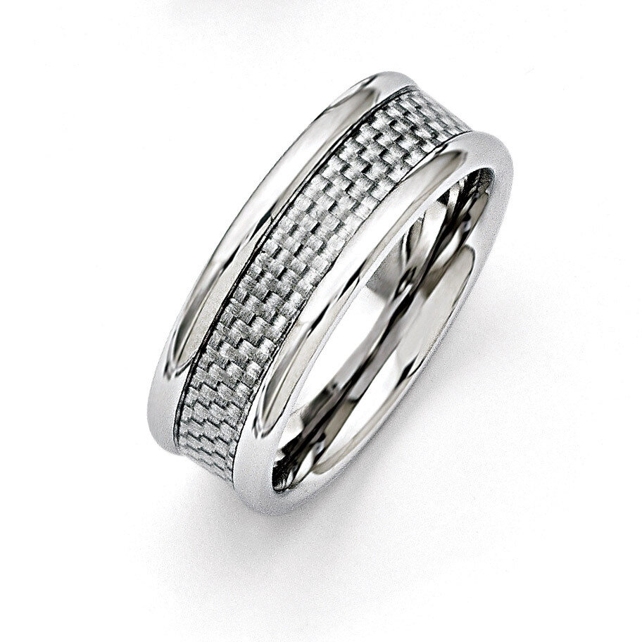 Grey Carbon Fiber 8mm Polished Band - Stainless Steel SR259 by Chisel, MPN: SR259, 886774264080