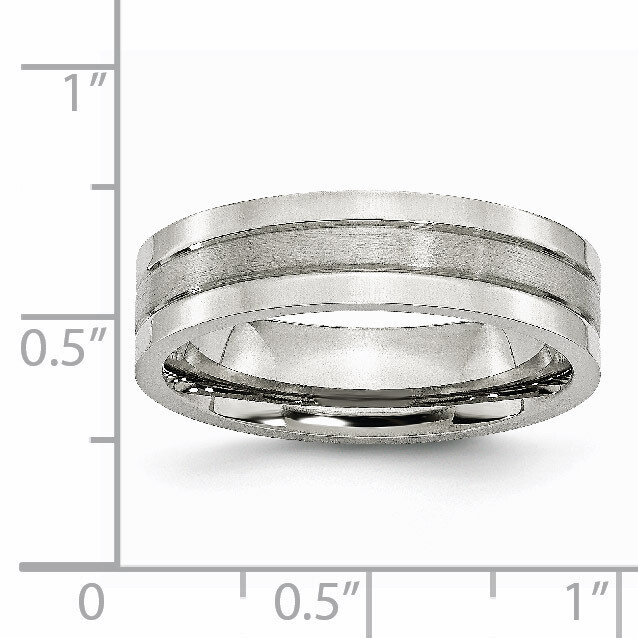 Grooved 6mm Satin and Polished Band - Stainless Steel SR30 by Chisel, MPN: SR30, 883957736495