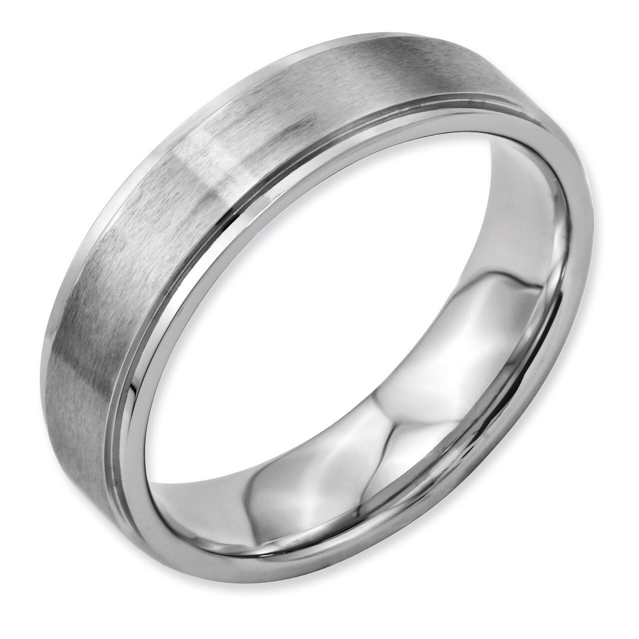 Ridged Edge 6mm Brushed and Polished Band - Stainless Steel SR32 by Chisel, MPN: SR32, 883957736662