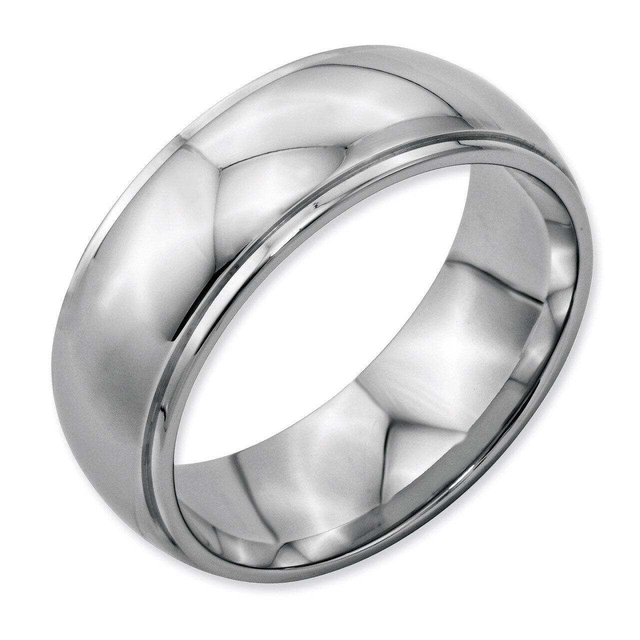 Ridged Edge 8mm Polished Band - Stainless Steel SR36 by Chisel, MPN: SR36, 883957023243