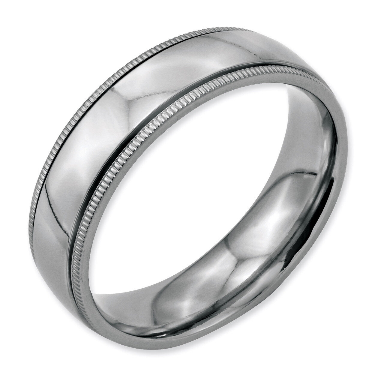 Grooved and Beaded 6mm Polished Band - Stainless Steel SR98 by Chisel, MPN: SR98, 886774426990