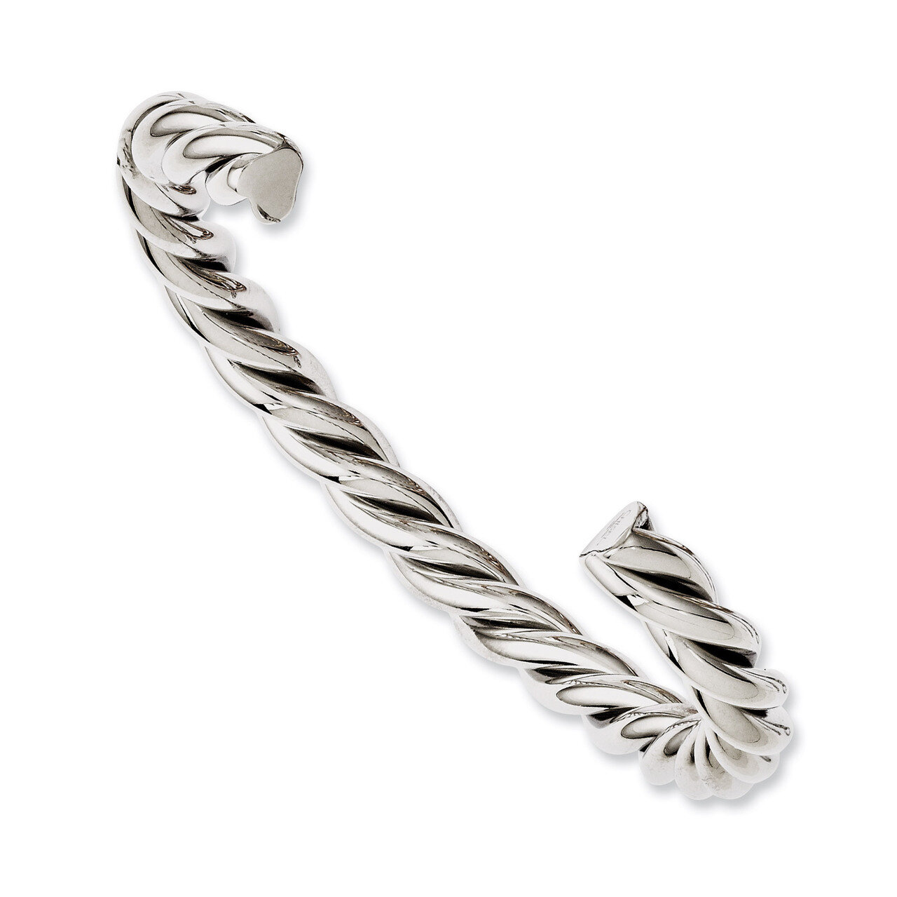 Twisted Polished Cuff Bangle - Stainless Steel SRB1001