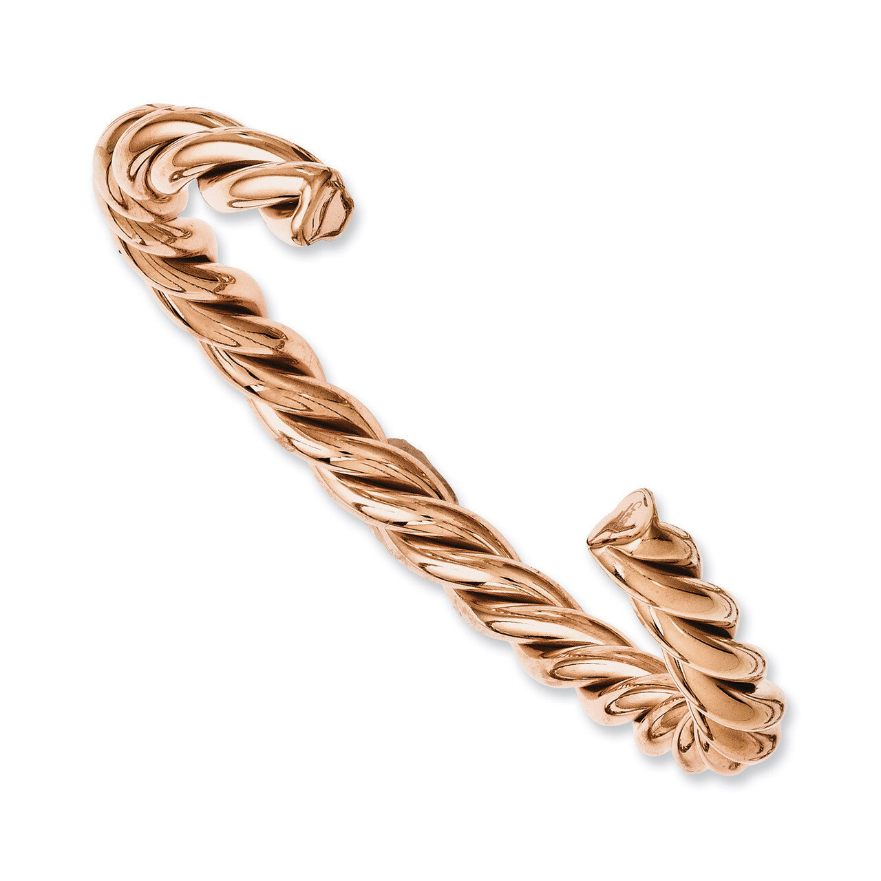 Twisted Polished Pink IP-plated Cuff Bangle - Stainless Steel SRB1003 by Chisel, MPN: SRB1003, 8867…