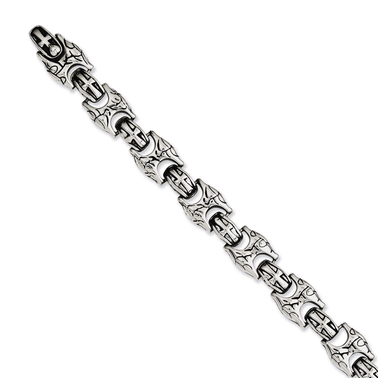 Antiqued Link 8.5 Inch Bracelet - Stainless Steel SRB1054 by Chisel, MPN: SRB1054, 883957030630