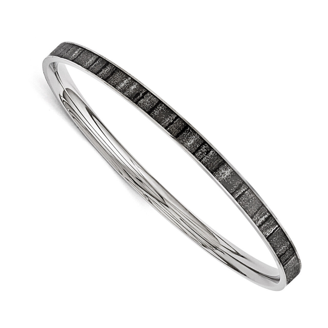 Black and White Enameled Bangle - Stainless Steel SRB1207 by Chisel, MPN: SRB1207,