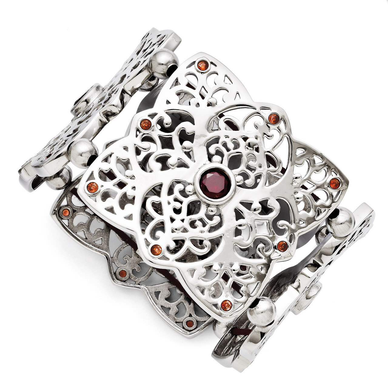Red Synthetic Diamond Stretch Bracelet - Stainless Steel SRB1232 by Chisel, MPN: SRB1232, 886774262…