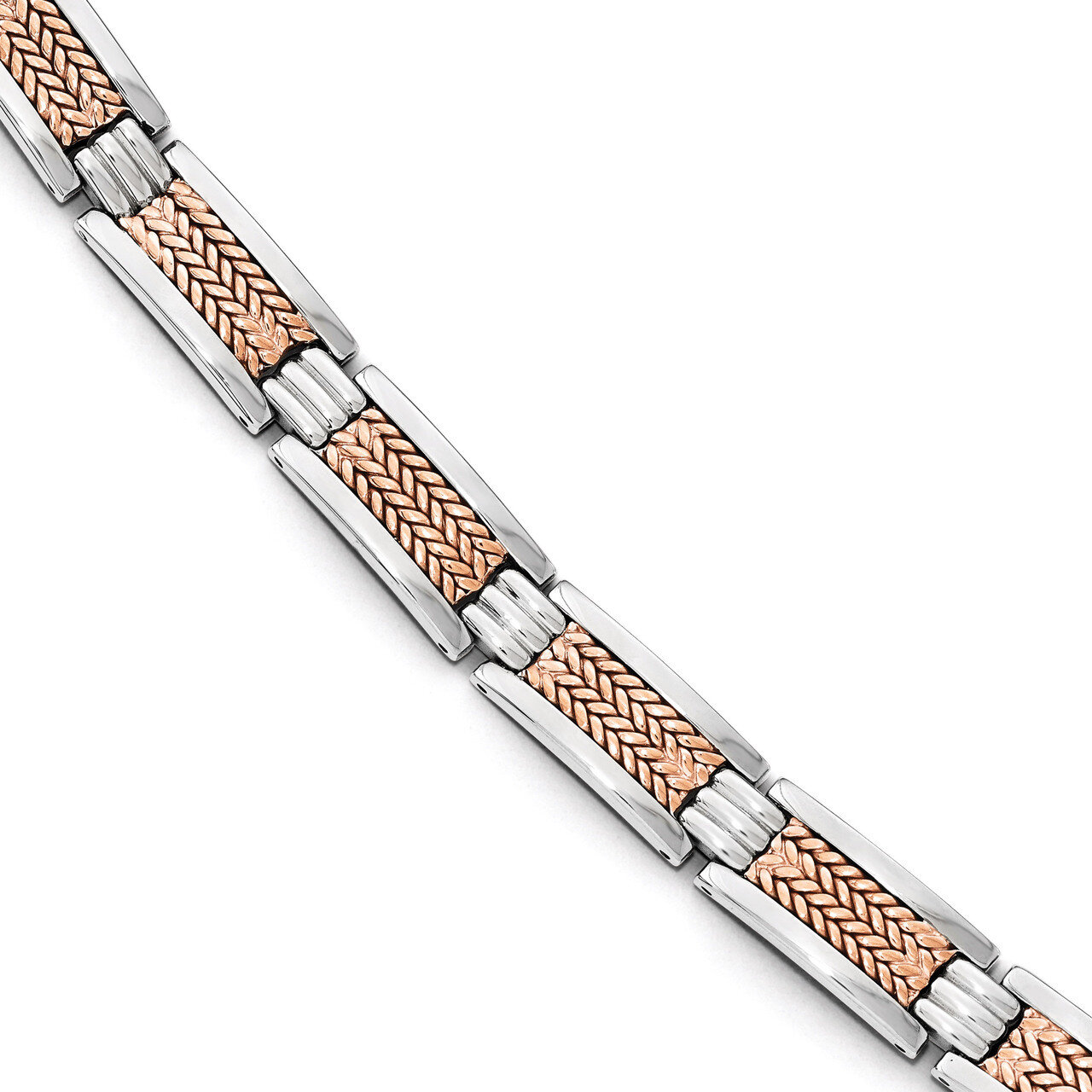 Polished Rose IP-Plated Bracelet - Stainless Steel SRB1641-8.5 by Chisel, MPN: SRB1641-8.5, 1911016…