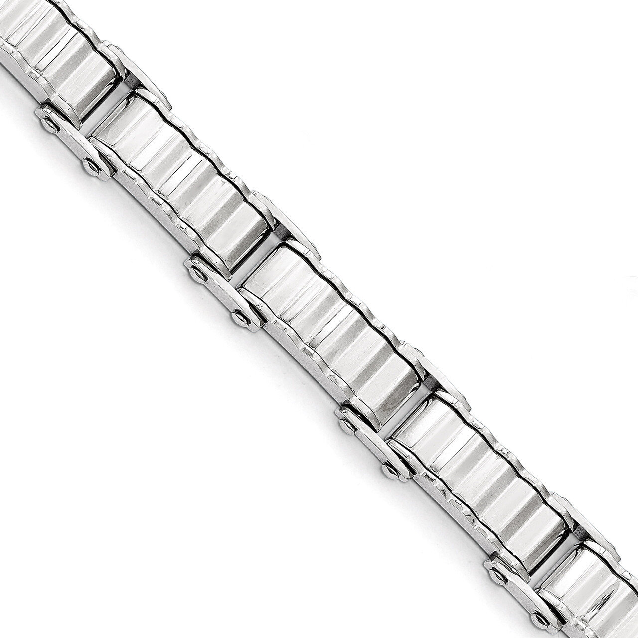 Polished and Brushed Back Bracelet - Stainless Steel SRB1646-8 by Chisel, MPN: SRB1646-8, 191101602…