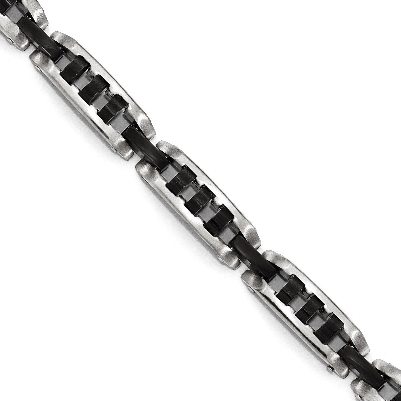 Brushed and Polished Black IP-plated Bracelet - Stainless Steel SRB1647-8 by Chisel, MPN: SRB1647-8…