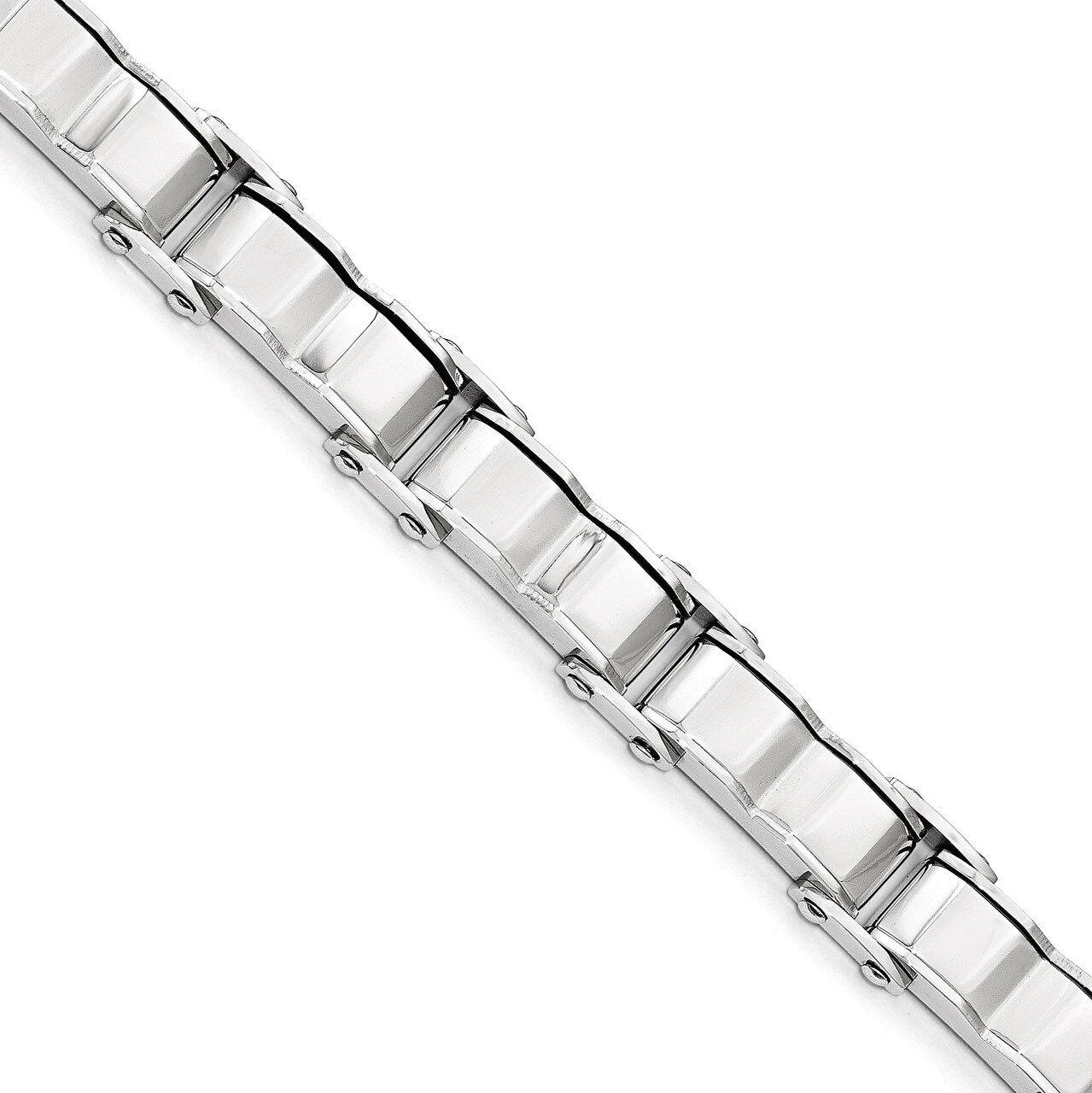 Polished and Brushed Back Bracelet - Stainless Steel SRB1648-8