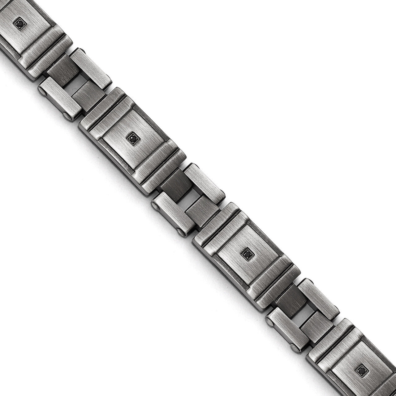 Antiqued Brushed Synthetic Diamond Bracelet - Stainless Steel SRB1650-8.75 by Chisel, MPN: SRB1650-…