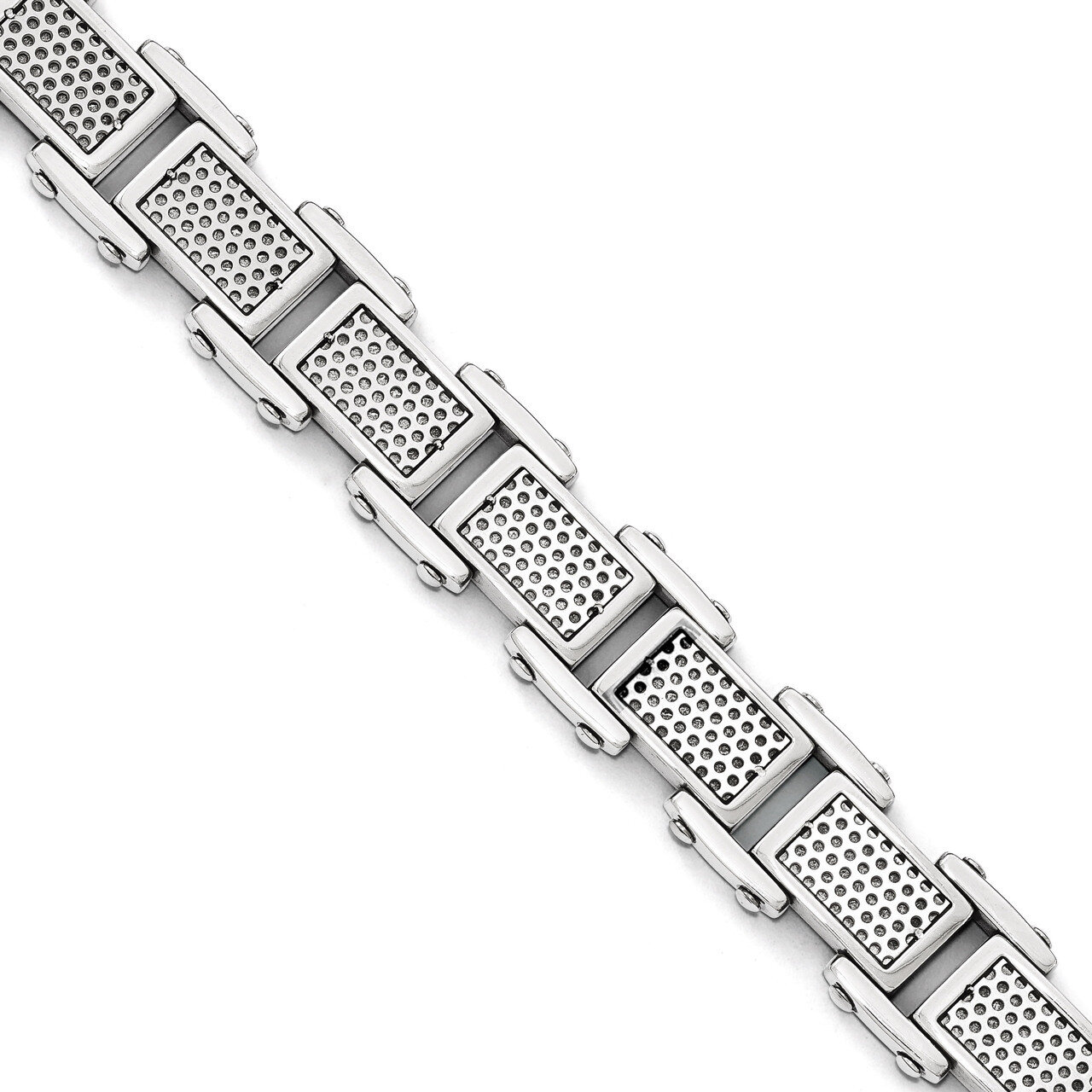 Polished and Brushed Bracelet - Stainless Steel SRB1667-8.5