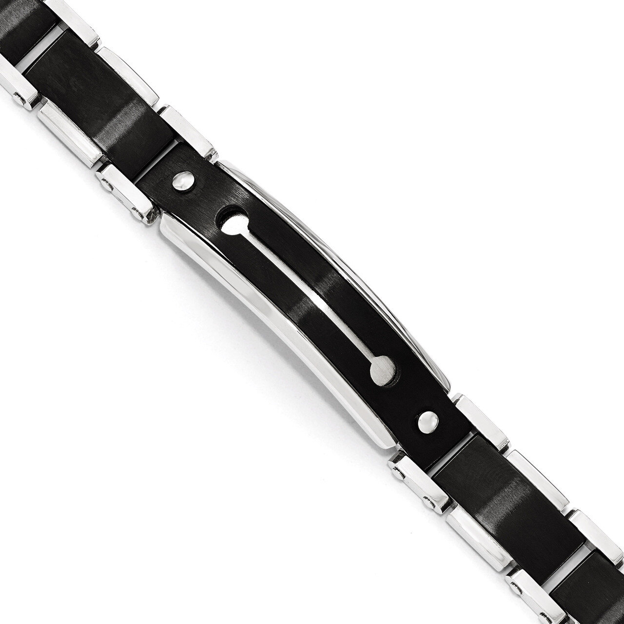 Brushed and Polished Black IP-plated 8.5 Inch Bracelet - Stainless Steel SRB1751-8.5 by Chisel, MPN…