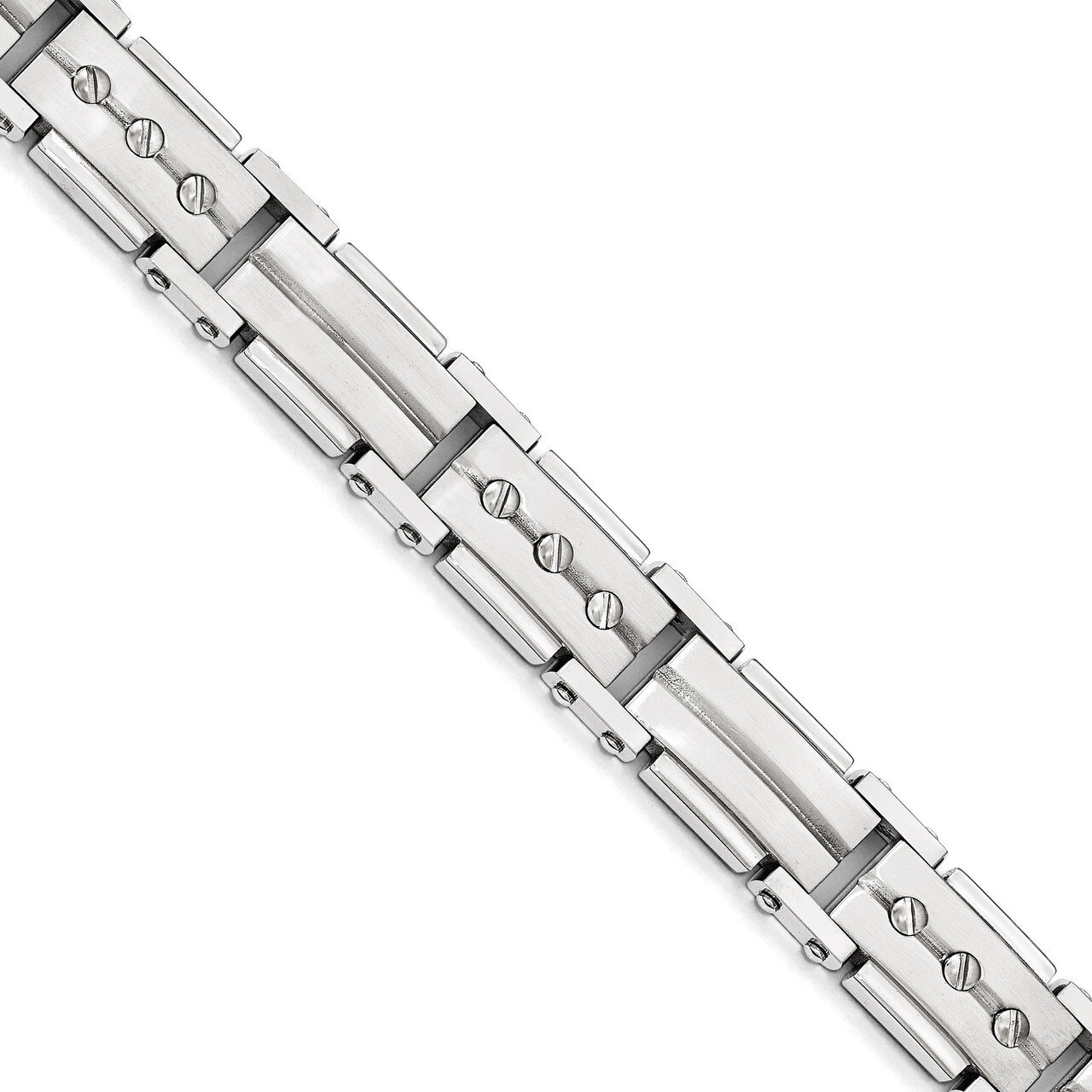 Brushed and Polished 8.5 Inch Bracelet - Stainless Steel SRB1756-8.5