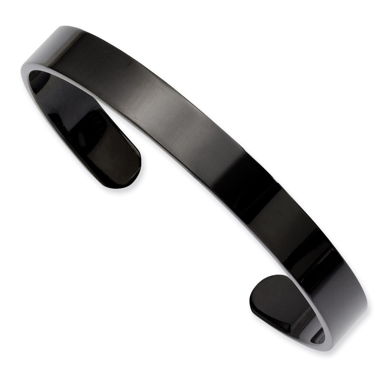 Black IP-plated Cuff Bangle - Stainless Steel SRB247