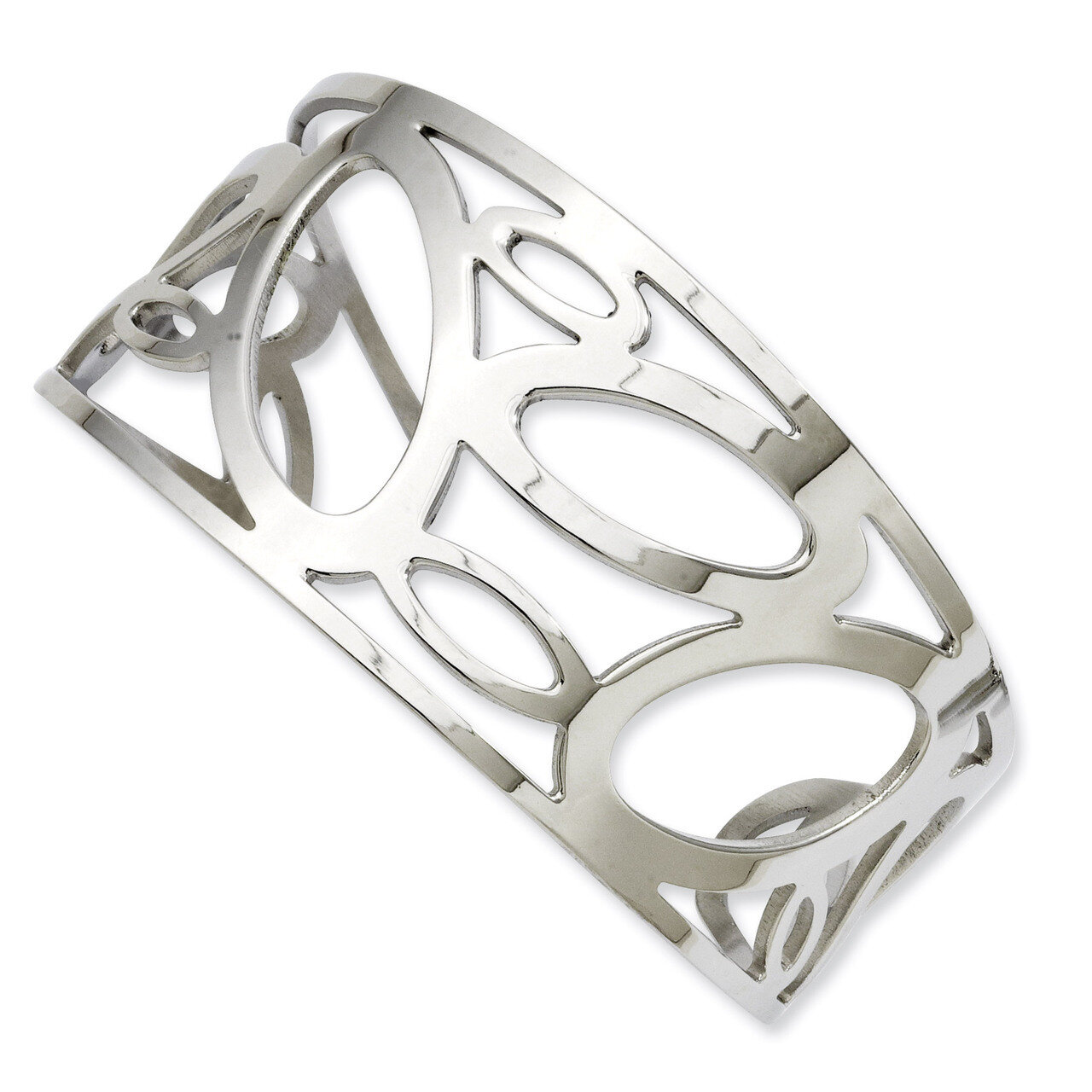 Ovals Cuff Bangle - Stainless Steel SRB676 by Chisel, MPN: SRB676, 886774993133
