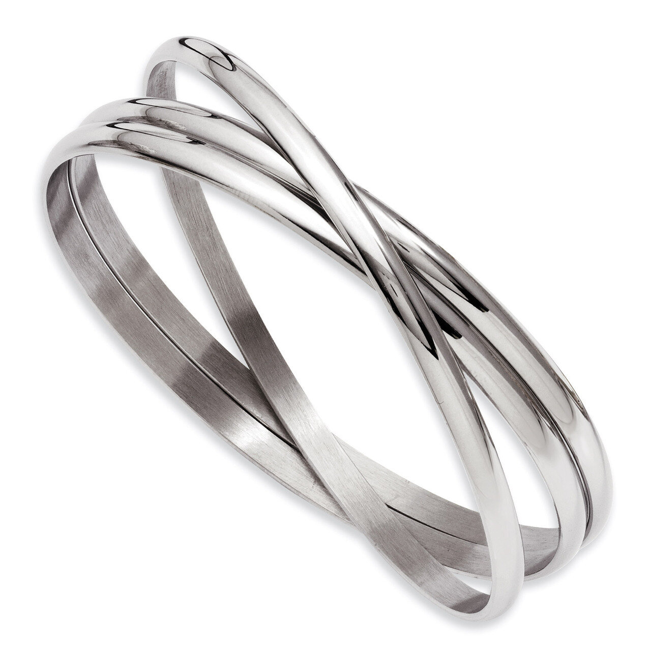 Polished Intertwined Bangles - Stainless Steel SRB911 by Chisel, MPN: SRB911, 886774989136
