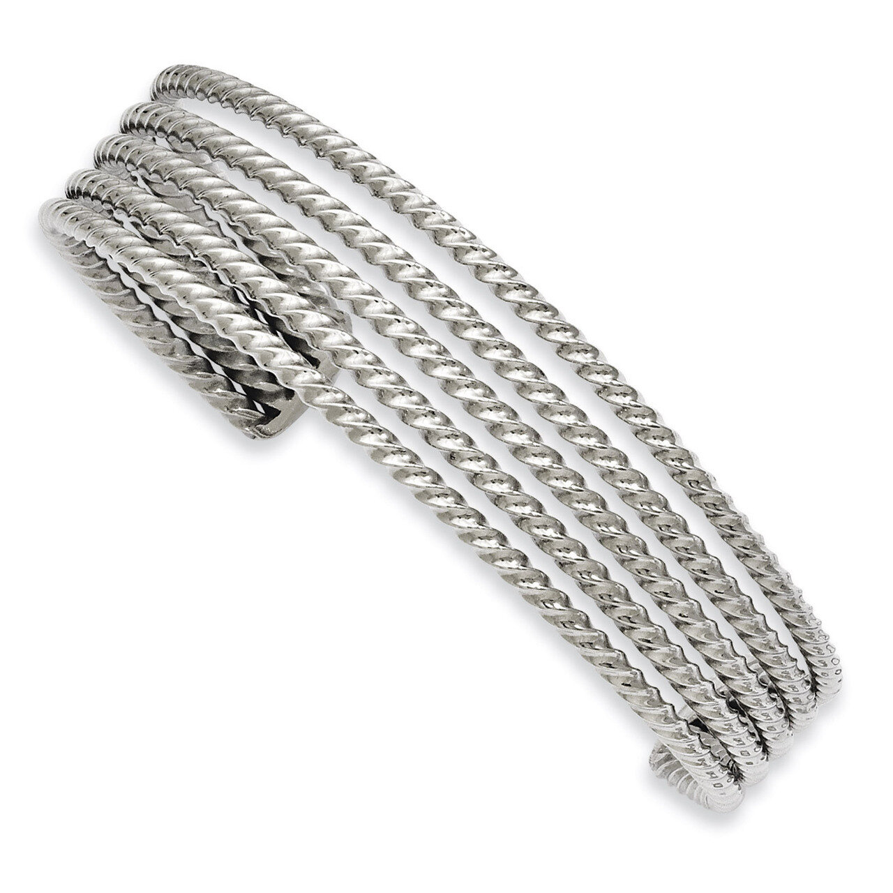 Textured Cuff Bangle - Stainless Steel SRB975