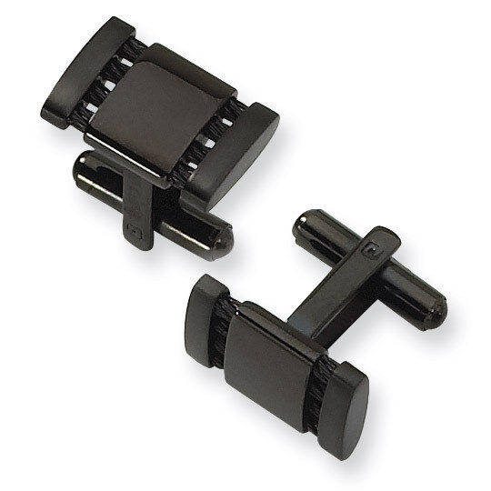 Black IP-plated Cufflinks - Stainless Steel SRC104