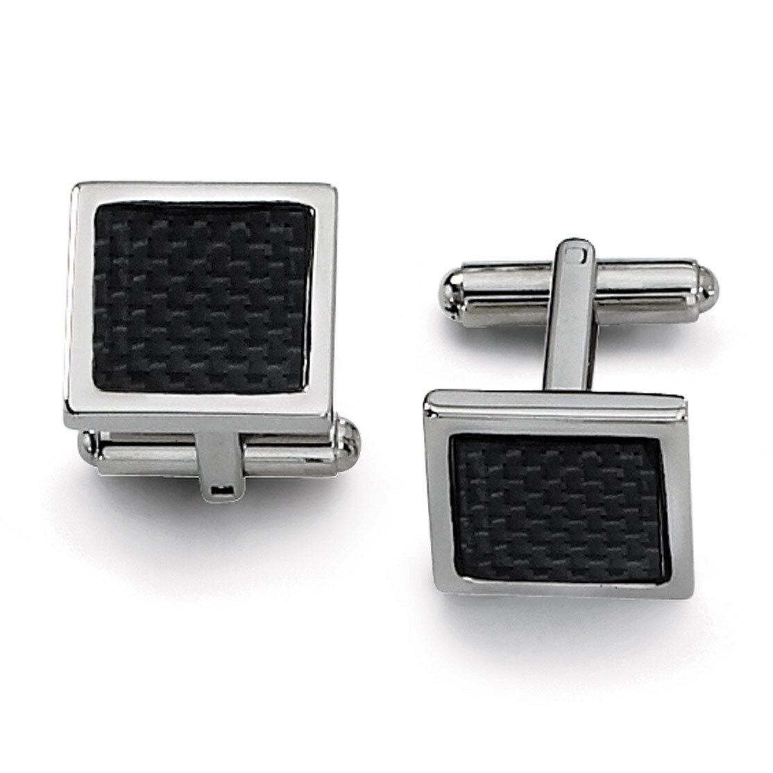 Black Carbon Fiber Cufflinks - Stainless Steel SRC167 by Chisel, MPN: SRC167, 883957737430