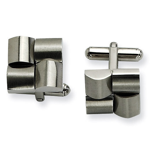 Brushed Cufflinks - Stainless Steel SRC191