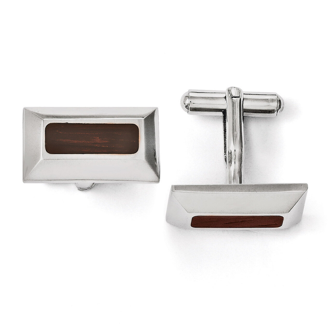 Wood Inlay Cufflinks - Stainless Steel SRC228 by Chisel, MPN: SRC228, 886774621463