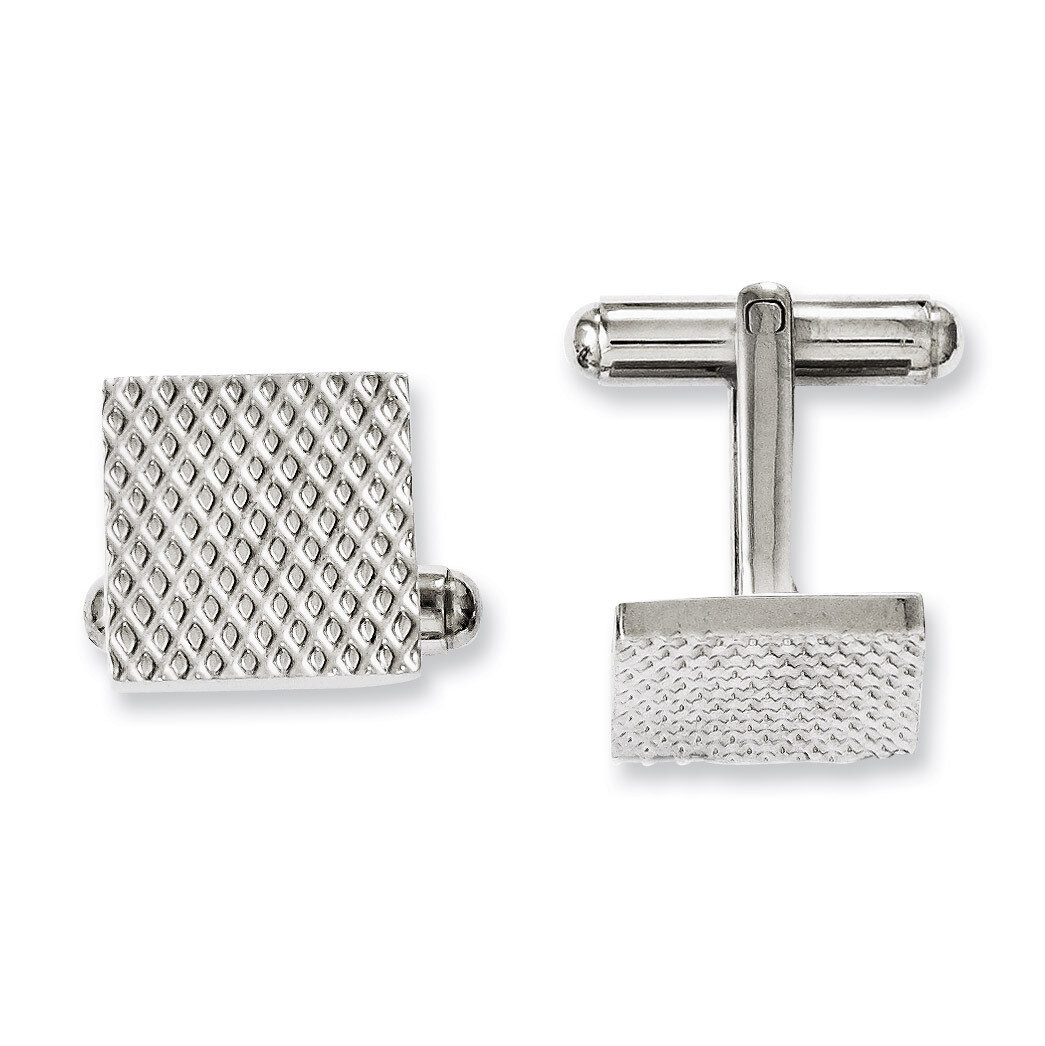 Polished &amp; Textured Cufflinks - Stainless Steel SRC234 by Chisel, MPN: SRC234, 886774647883