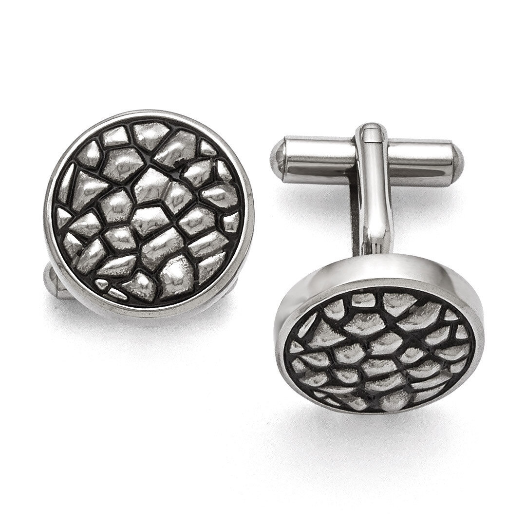 Antiqued and Textured Cufflinks - Stainless Steel SRC255