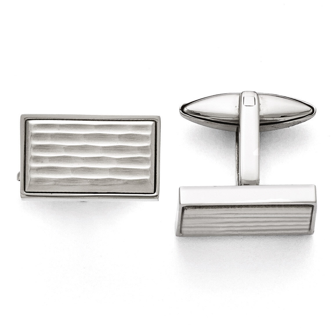 Polished and Matte Cufflinks - Stainless Steel SRC289